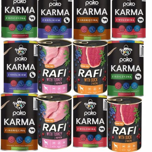 KARMA MOKRA dla PSA DOLINA NOTECI RAFI PAKO mix smaków 12 x 400 puszka na Arena.pl