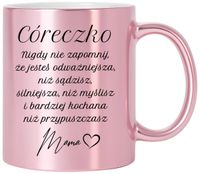 Różowy kubek z dedykacją dla Córki - wyjątkowy prezent na każdą okazję