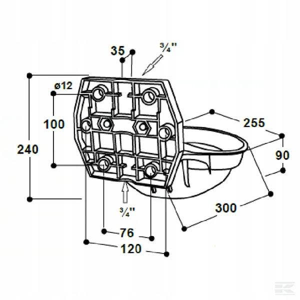 SU1000123 Poidło miskowe, 12P-MS 3/4 zdjęcie 2