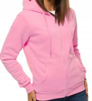 Damska bluza dresowa z kapturem rozpinana S różowa