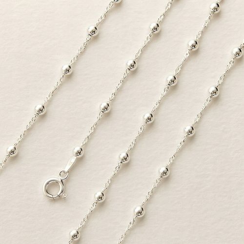 PIĘKNY SREBRNY ŁAŃCUSZEK NASZYJNIK Z KULECZKAMI CELEBRYTKA 35 CM SREBRO 925 na Arena.pl