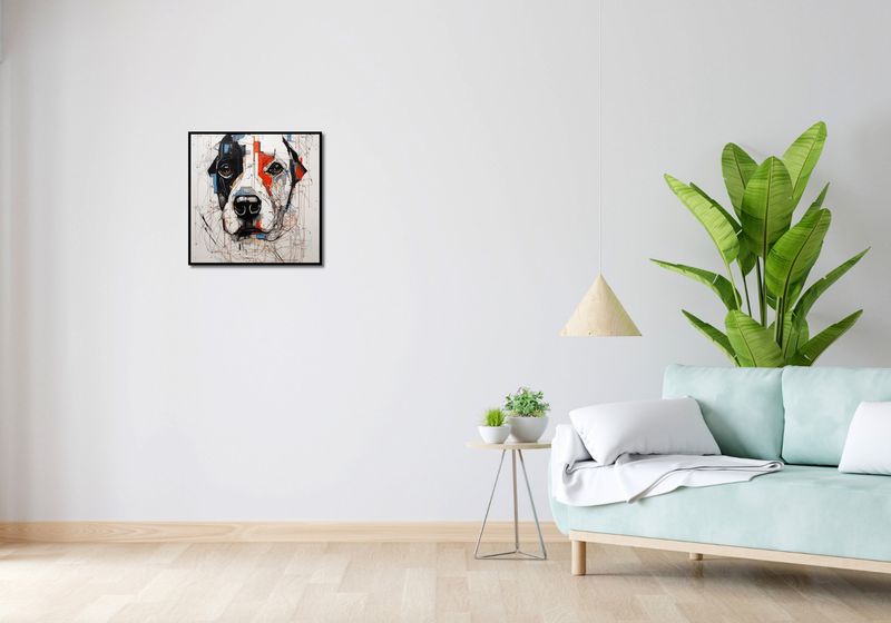 Plakat 50x50cm Przyrysowany Psiak zdjęcie 4