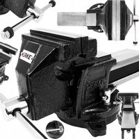 MOCNE IMADŁO ŚLUSARSKIE OBROTOWE Z KOWADŁEM ŻELIWNE 125mm HARTOWANA STAL