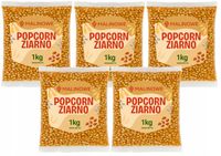 ZESTAW POPCORN ZIARNO 5x1kg KUKURYDZA DO PRAŻENIA DOSKONAŁA JAKOŚĆ PREMIUM