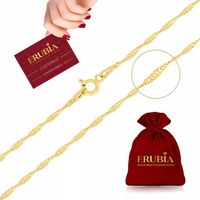 PIĘKNY ZŁOTY ŁAŃCUSZEK DAMSKI SINGAPUR SKRĘCANY 50 cm SREBRNY NASZYJNIK 925