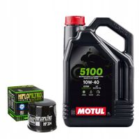 MOTUL 5100 10W40 4L + HIFLO HF204 - ZESTAW SERWISIWY OLEJ + FILTR