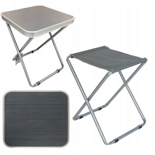 Stolik i Krzesełko Turystyczne Kempingowe 2w1 Taboret Siedzisko 40x40x47cm na Arena.pl