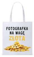 Dla Fotografa Fotografki Torba Eco Biała Shopper Z Nadrukiem Ze Zdjęciem