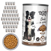 TufTuf mokra karma dla psa Dziczyzna puszka 48x415g Kawałki w sosie