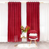 Zasłona z weluru w kolorze czerwonego wina 140x250