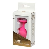 Star Collection - Pink Silicone Anal Plug L - Clear Stone