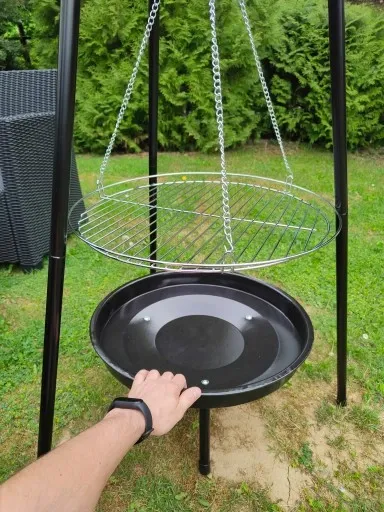 GRILL WISZĄCY OGRODOWY REGUL TRÓJNÓG PALENISKO 3W1 zdjęcie 10