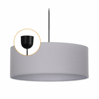 Lampa wisząca sufitowa ABAŻUR 40 cm Oprawa 1 x E27 SZARA VLORA czarny kabel