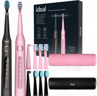 2x SZCZOTECZKA ELEKTRYCZNA SONICZNA DO ZĘBÓW + ETUI + KOŃCÓWKI ZESTAW