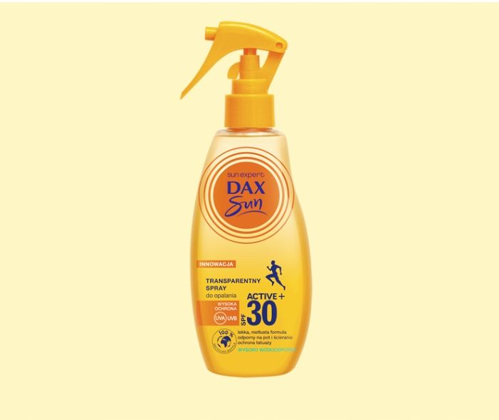DAX SUN Transparentny spray SPF30 Active+ DO OPALANIA 200 ml zdjęcie 2