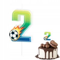 ŚWIECZKA URODZINOWA PIŁKARKS FOOTBALL CYFERKA 2 CYFRA NA IMPREZĘ