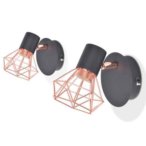 Lampy Ścienne, 2 Szt., E14, Czarno-Miedziane na Arena.pl