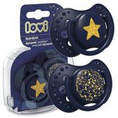 LOVI Smoczek uspokajający dynamiczny STARDUST BLUE 3-6m