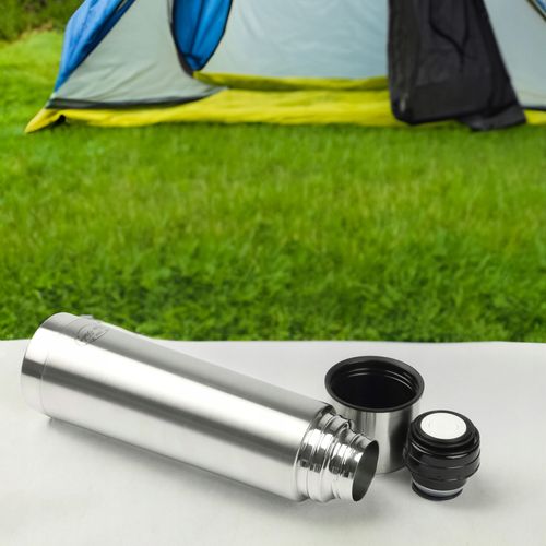 TERMOS SREBRNY TERMICZNY 750ML STAL NIERDZEWNA BIDON NA GORĄCE NAPOJE na Arena.pl