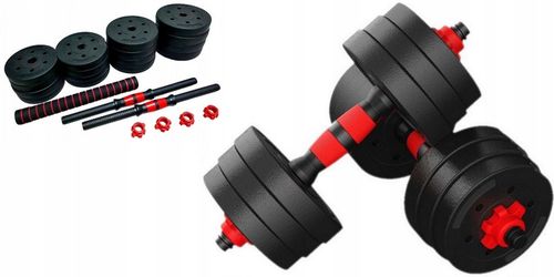 HANTLE REGULOWANE INPOWER 2 x 15 KG + SZTANGA = ZESTAW HANTLI 30 KG na Arena.pl