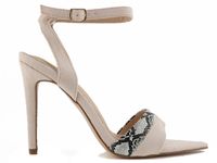 Beżowe szpilki sandałki na szpice nosek szpic 40