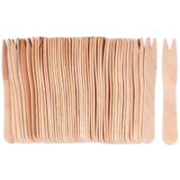 50x Widelczyki Drewniane Widelce do Przekąsek Przystawek Frytek 8,5 cm