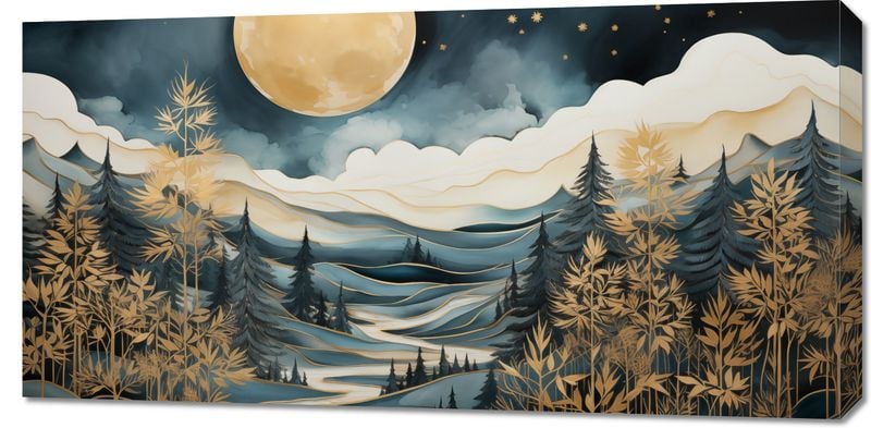 Obraz 100x50cm Szepty Nocnego Lasu zdjęcie 1
