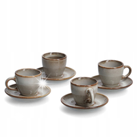 FILIŻANKI DO ESPRESSO ze spodkiem CERAMICZNE beż