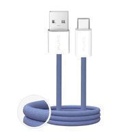kabel przewód usb-a - usb-c w oplocie fabrik 2.0 10w 1.5 m - niebieski