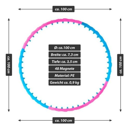 MAXXIVA Obręcz do masażu Hula Hoop, 100 cm, niebiesko-różowa na Arena.pl