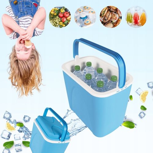 LODÓWKA TURYSTYCZNA 24L na WKŁADY MROŻĄCE niebieska do AUTA kampera PODRÓŻY na Arena.pl