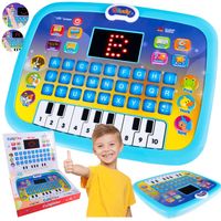 ZABAWKOWY LAPTOP edukacyjny komputer TABLET LED PIANINKO NAUKA ANGIELSKIEGO