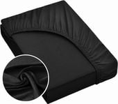 Prześcieradło z gumką jersey Design91 220X200 czarny