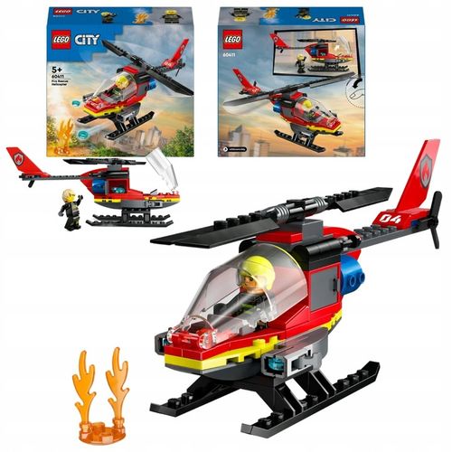 LEGO City Straż Pożarna 60411 Strażacki Helikopter Ratunkowy Armatki Wodne na Arena.pl