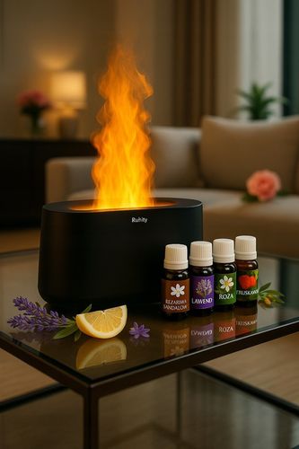 Dyfuzor Zapachowy LED Kominek 250ml + 12 Olejków | Nawilżacz Powietrza na Arena.pl