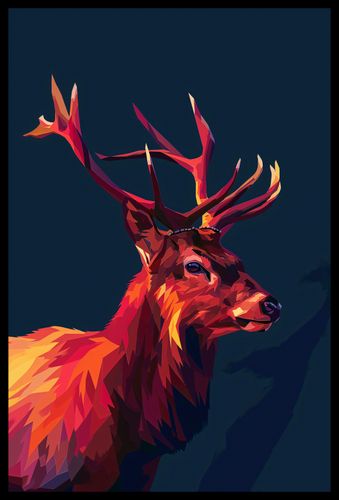 Plakat 40x60cm Jeleń w Geometrii na Arena.pl