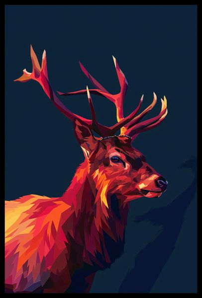 Plakat 40x60cm Jeleń w Geometrii zdjęcie 2