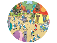 Opłatek na tort Smerfy