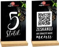 NUMER STOLIKA DLA RESTAURACJI z nadrukiem TWÓJ TEKST LOGO KOD QR z menu