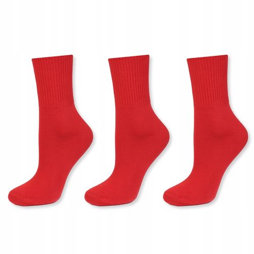 Skarpetki Damskie Bawełniane Bezuciskowe Polskie Cerber 36/38 Czerwony na Arena.pl
