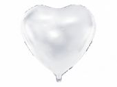 balon foliowy serce białe 45cm |  fb9m-008