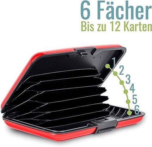 Etui aluminiowe na karty z ochroną RFID czerwony na Arena.pl