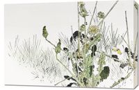 Obraz 90x60cm Wild Dandelions, Seitei Japoński Vintage