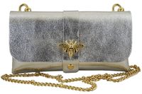 Torebka kopertówka metalizowana - Srebrna