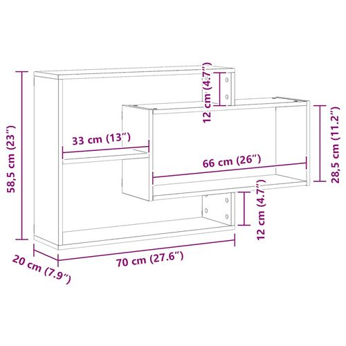 Półka ścienna, dąb artisan, 104x20x58,5 cm na Arena.pl
