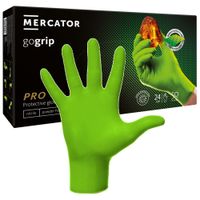 MERCATOR GOGRIP MOCNE GRUBE RĘKAWICE NITRYLOWE ZIELONE L 50 SZTUK