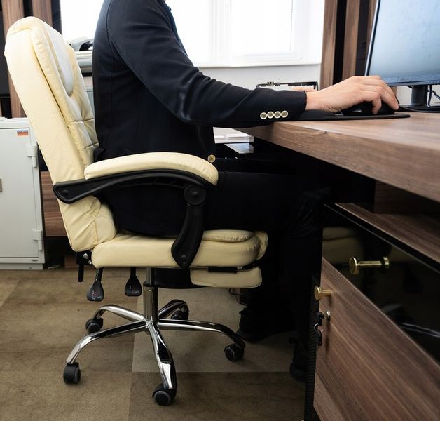 Fotel Obrotowy Krzesło Biurowe Z Podnóżkiem Mocne zdjęcie 11