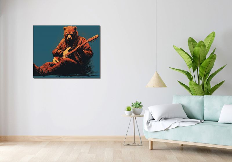 Obraz 90x70cm Niedźwiedzie Granie zdjęcie 2