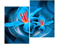 80X70CM NIEBIESKIE KOSMICZNE KWIATY JAKUB BANAŚ DUO OBRAZ