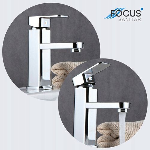 BATERIA ŁAZIENKOWA UMYWALKOWA KRAN STOJĄCA KWADRAT DO UMYWALKI CUBE CHROM na Arena.pl